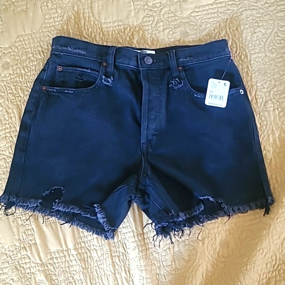 Free People We the Free Black Denim Cut off Shorts Sz. 27 NWT